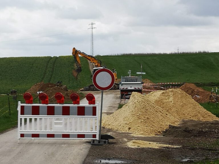 Weidberghof Baustelle mit Vollsperrung